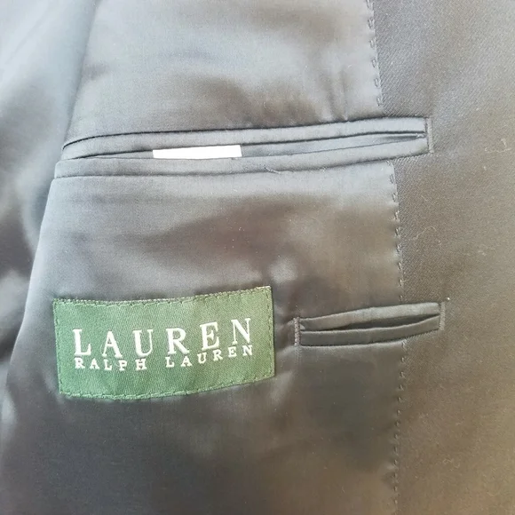 Ralph Lauren Wool Sport Coat Blazer 44R Navy Embossed Gold Buttons Like … - Picture 9 of 16